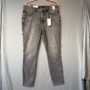 Judy Blue Womens Mid Rise Skinny Jeans Size 15 Grey Stretchy Edgy Tummy Control